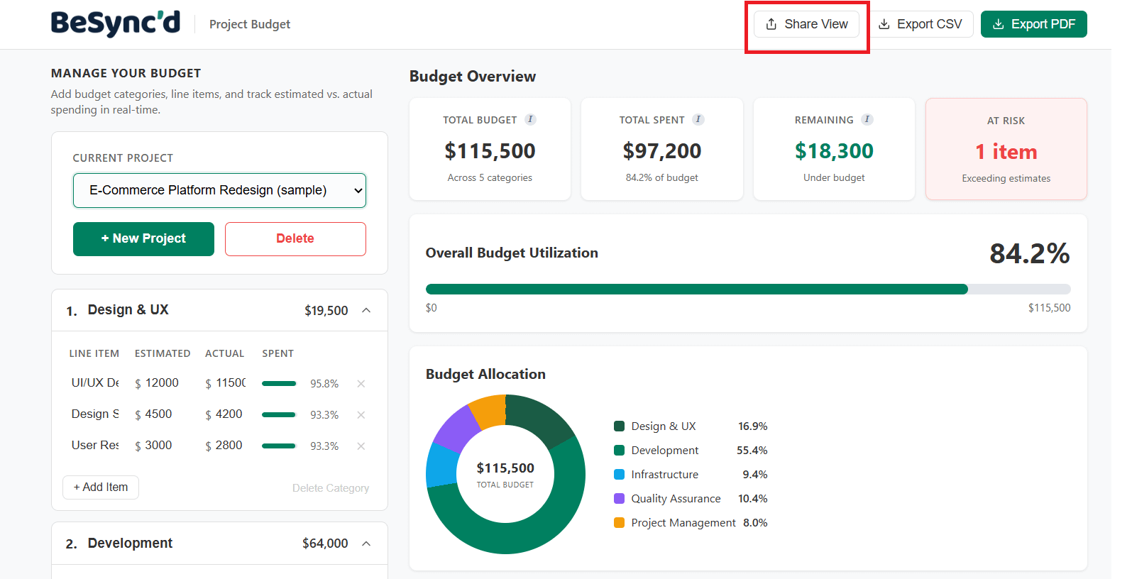 How to share the budget status with stakeholders using the free project budget tracker tool.
