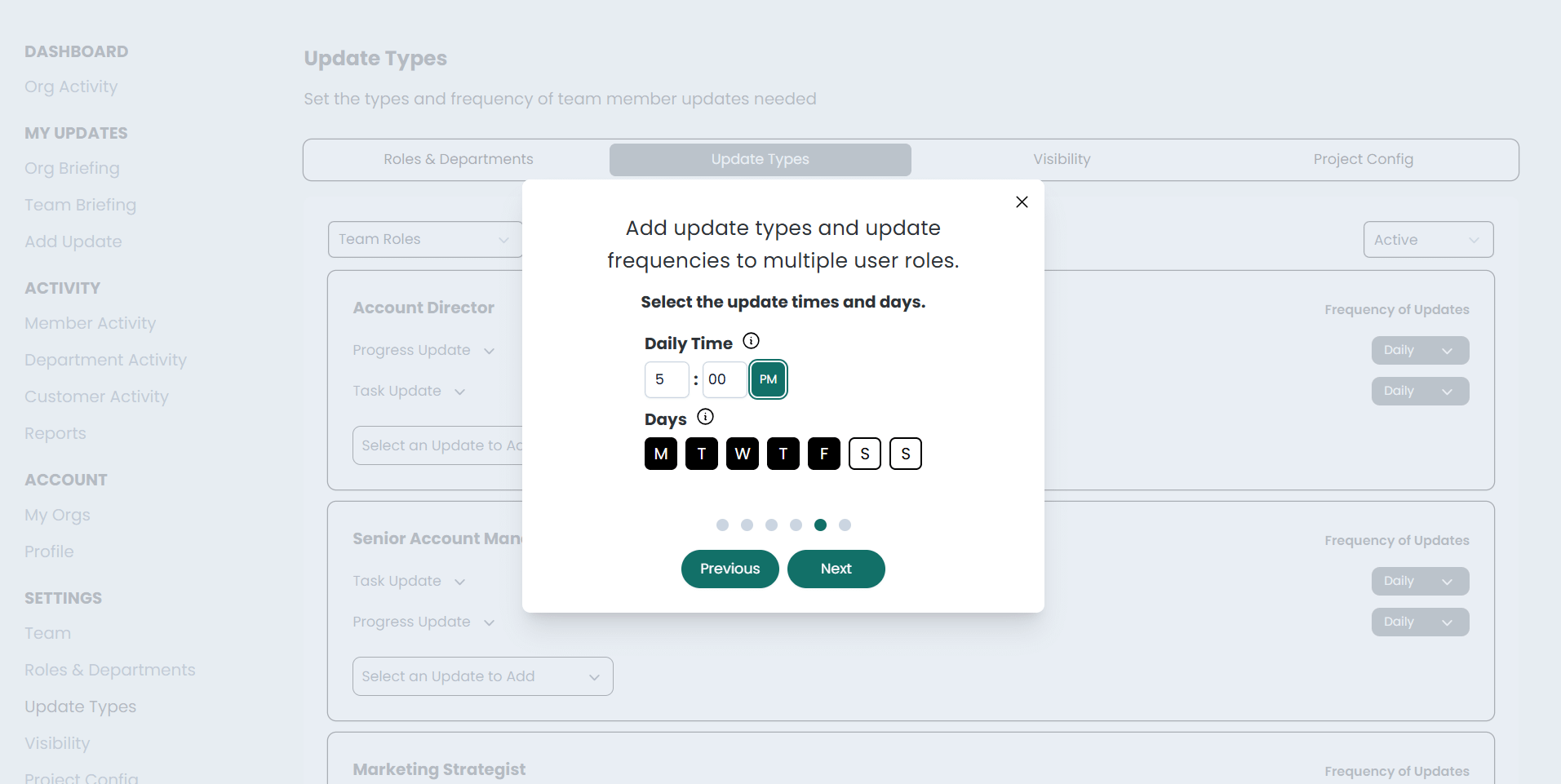 Configure the notification schedule