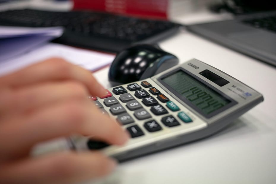 Person using a calculator